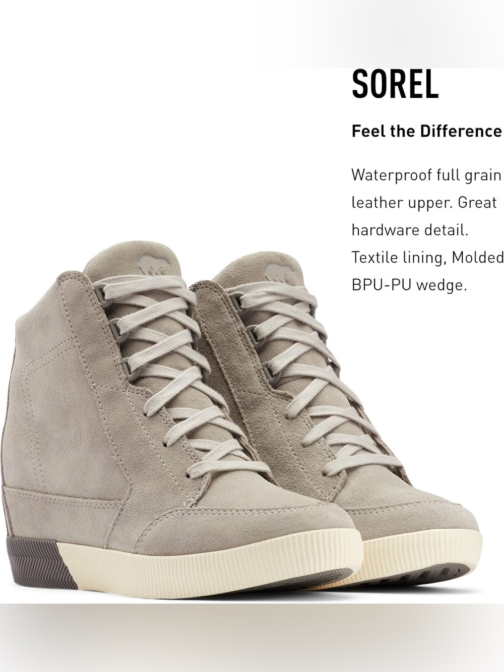Sorel out N about wedge II dove quarry sneaker boots